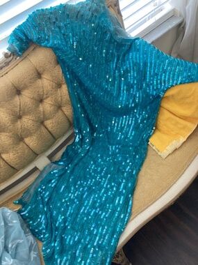 Vintage Custom Bespoke Sequin Column Gown (No Tags)